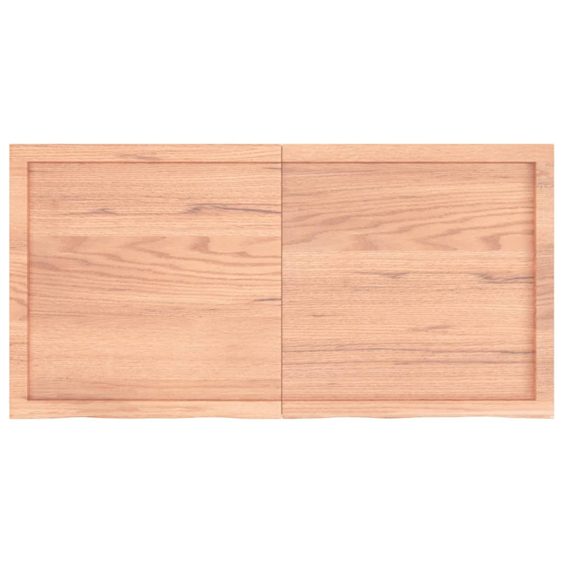 Półka, brązowa, 120x60x(2-4) cm, lakierowane lite drewno dębowe