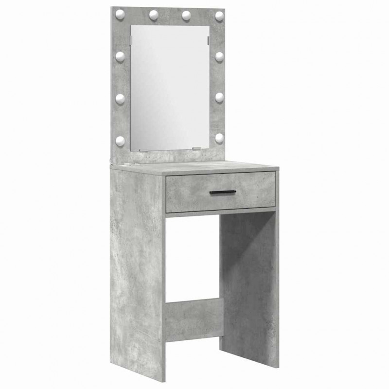 Zestaw toaletowy z LED z szufladą z półką 3 pcs Betonowy szary
