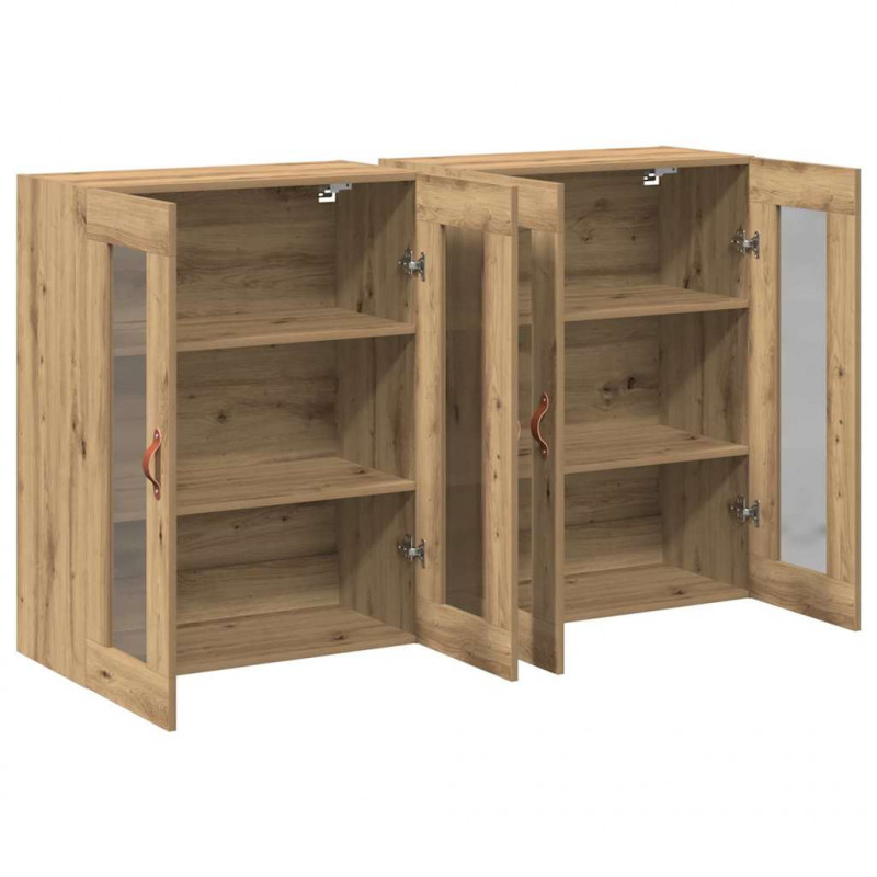 Szafki ścienne 2 pcs Dąb rzemieślniczy 69,5 x 34 x 90 cm