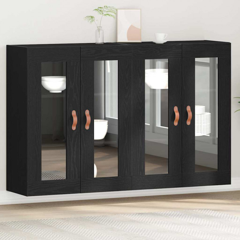 Szafki ścienne 2 pcs Czarny Dąb 69,5 x 34 x 90 cm