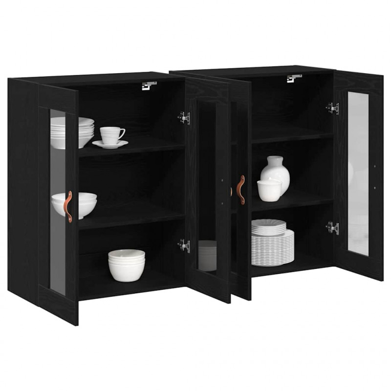 Szafki ścienne 2 pcs Czarny Dąb 69,5 x 34 x 90 cm