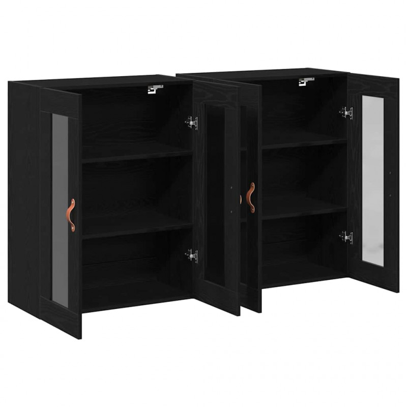 Szafki ścienne 2 pcs Czarny Dąb 69,5 x 34 x 90 cm