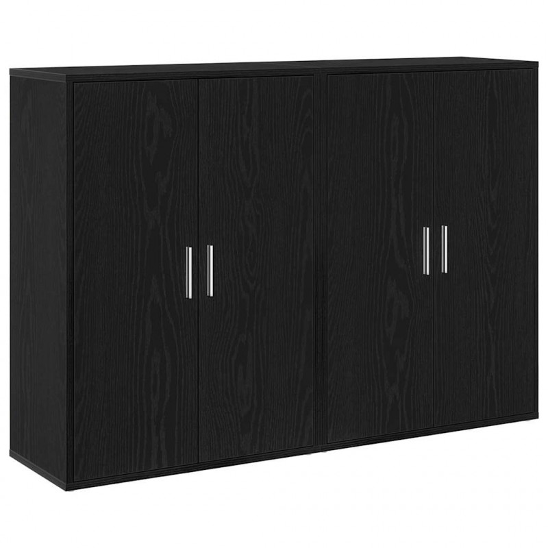 Bufet 2 pcs Czarny Dąb 60 x 31 x 84 cm Materiał drewnopochodny