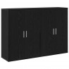 Bufet 2 pcs Czarny Dąb 60 x 31 x 84 cm Materiał drewnopochodny