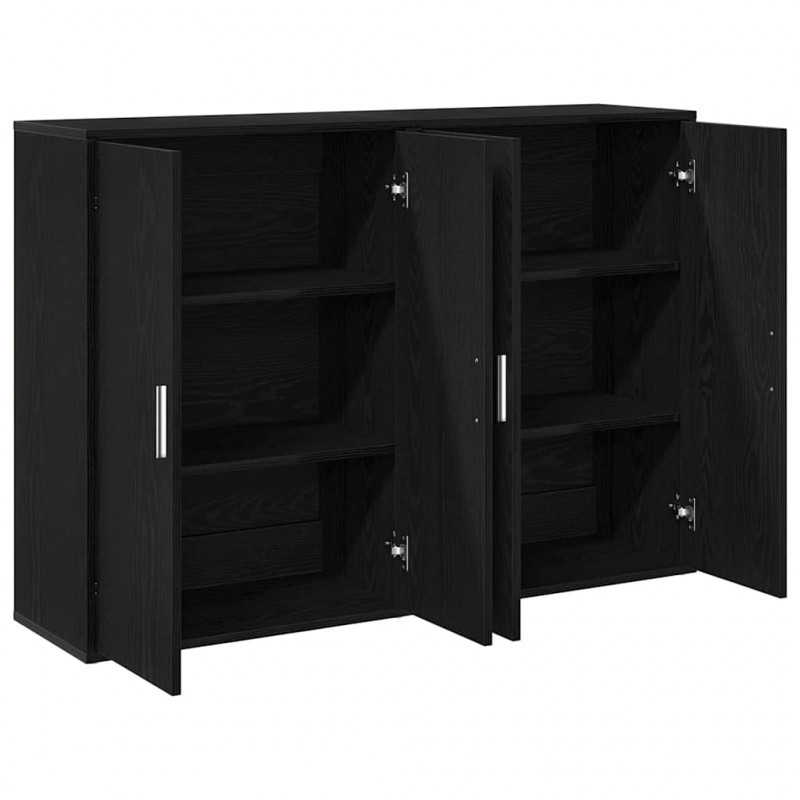 Bufet 2 pcs Czarny Dąb 60 x 31 x 84 cm Materiał drewnopochodny