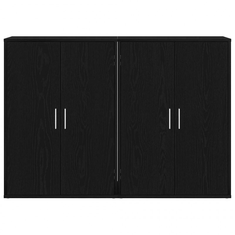 Bufet 2 pcs Czarny Dąb 60 x 31 x 84 cm Materiał drewnopochodny