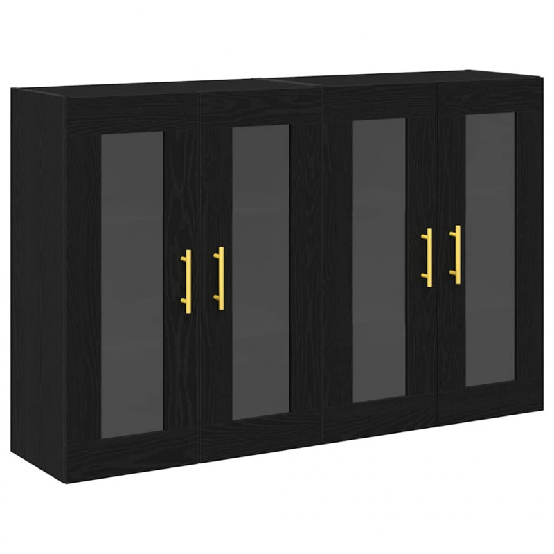 Szafki ścienne 2 pcs Czarny Dąb 69,5 x 34 x 90 cm