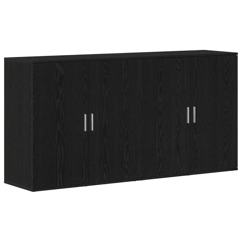 Bufet 2 pcs Czarny Dąb 79 x 38 x 80 cm Materiał drewnopochodny