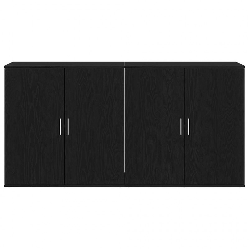 Bufet 2 pcs Czarny Dąb 79 x 38 x 80 cm Materiał drewnopochodny