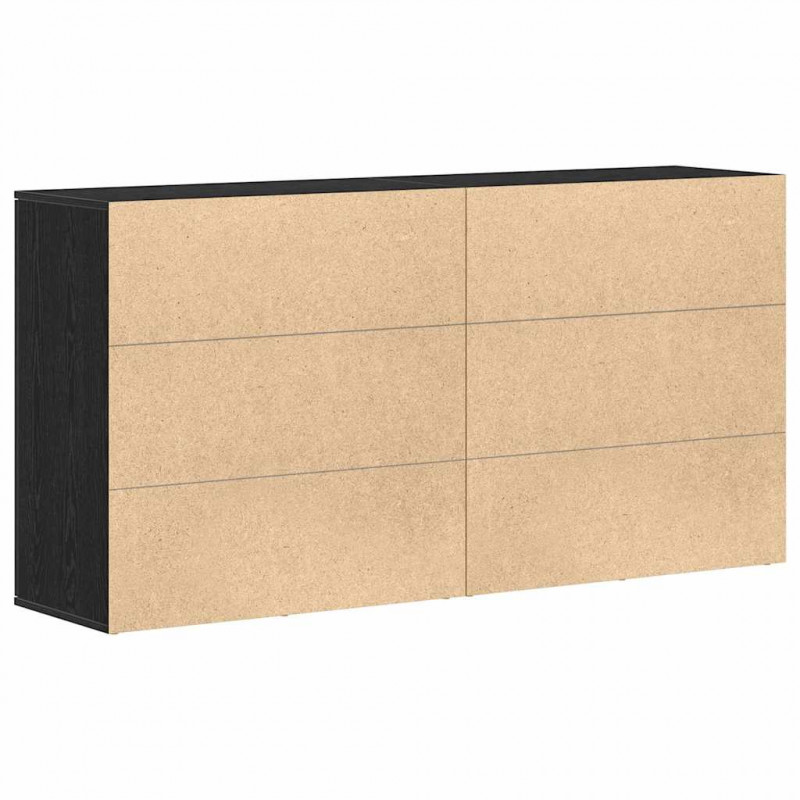 Bufet 2 pcs Czarny Dąb 79 x 38 x 80 cm Materiał drewnopochodny