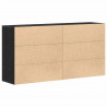 Bufet 2 pcs Czarny Dąb 79 x 38 x 80 cm Materiał drewnopochodny