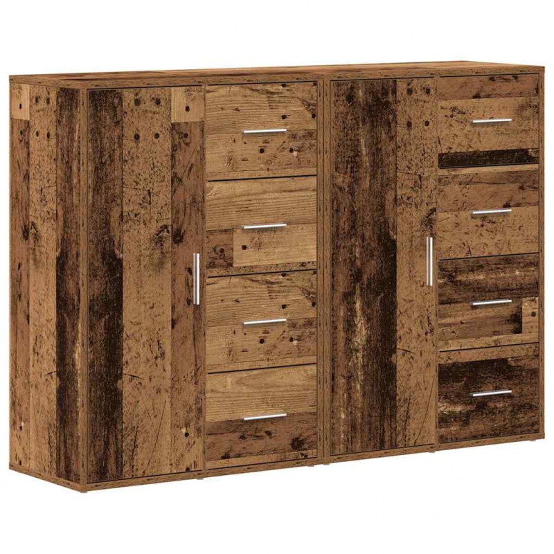 Bufet z szufladą 2 pcs Stare drewno 60 x 31 x 84 cm