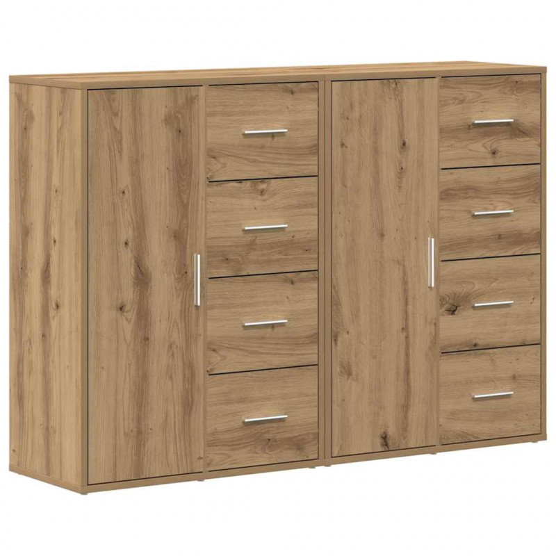 Bufet z szufladą 2 pcs Dąb rzemieślniczy 60 x 31 x 84 cm