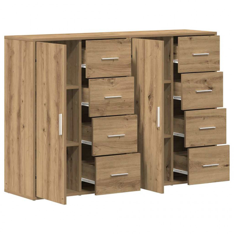 Bufet z szufladą 2 pcs Dąb rzemieślniczy 60 x 31 x 84 cm