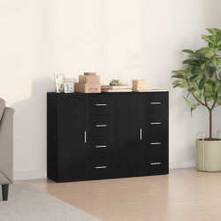 Bufet 2 pcs Czarny Dąb 60 x 31 x 84 cm Materiał drewnopochodny