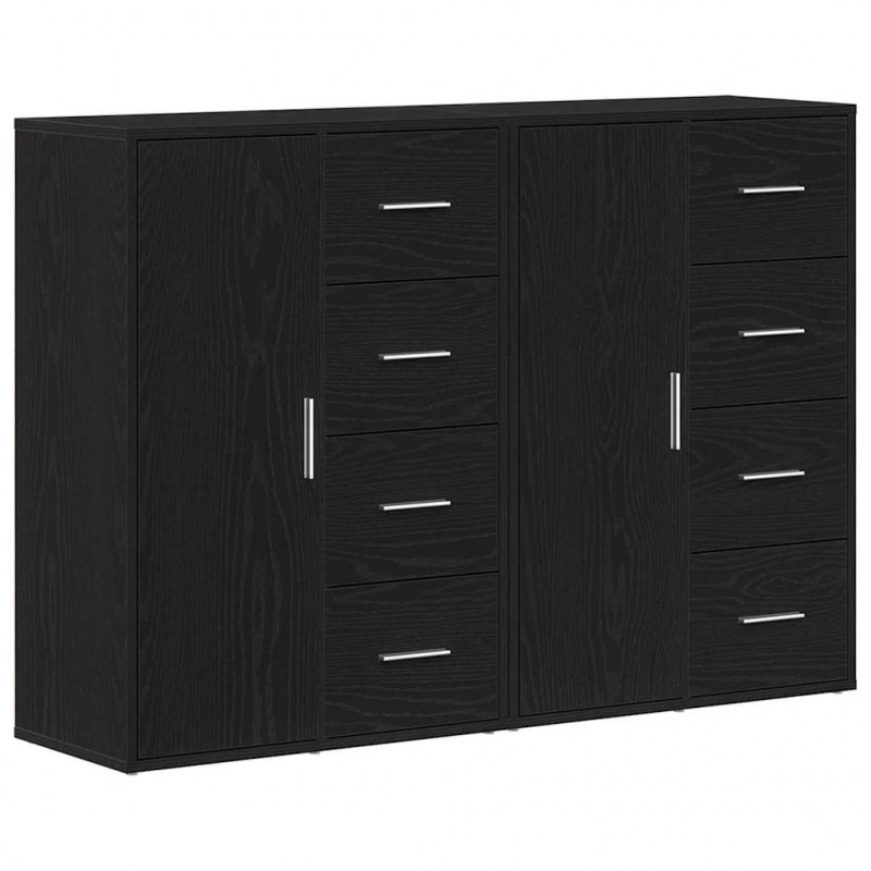 Bufet 2 pcs Czarny Dąb 60 x 31 x 84 cm Materiał drewnopochodny