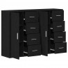 Bufet 2 pcs Czarny Dąb 60 x 31 x 84 cm Materiał drewnopochodny