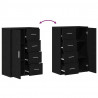 Bufet 2 pcs Czarny Dąb 60 x 31 x 84 cm Materiał drewnopochodny