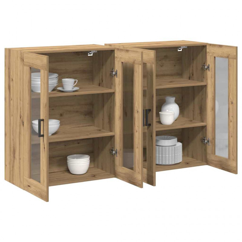 Szafki ścienne 2 pcs Dąb rzemieślniczy 69,5 x 34 x 90 cm