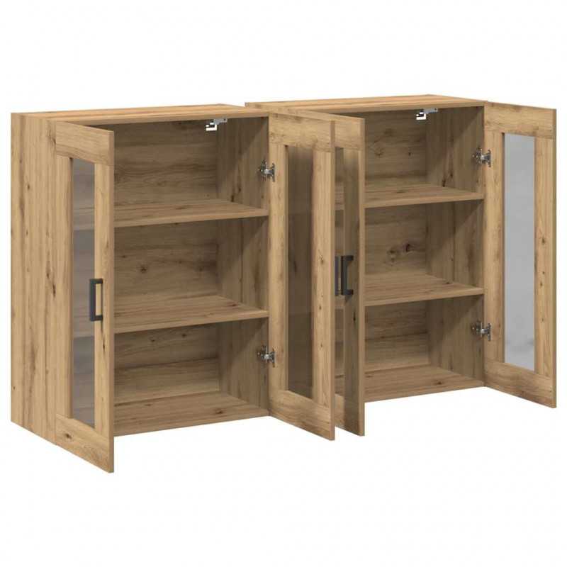 Szafki ścienne 2 pcs Dąb rzemieślniczy 69,5 x 34 x 90 cm