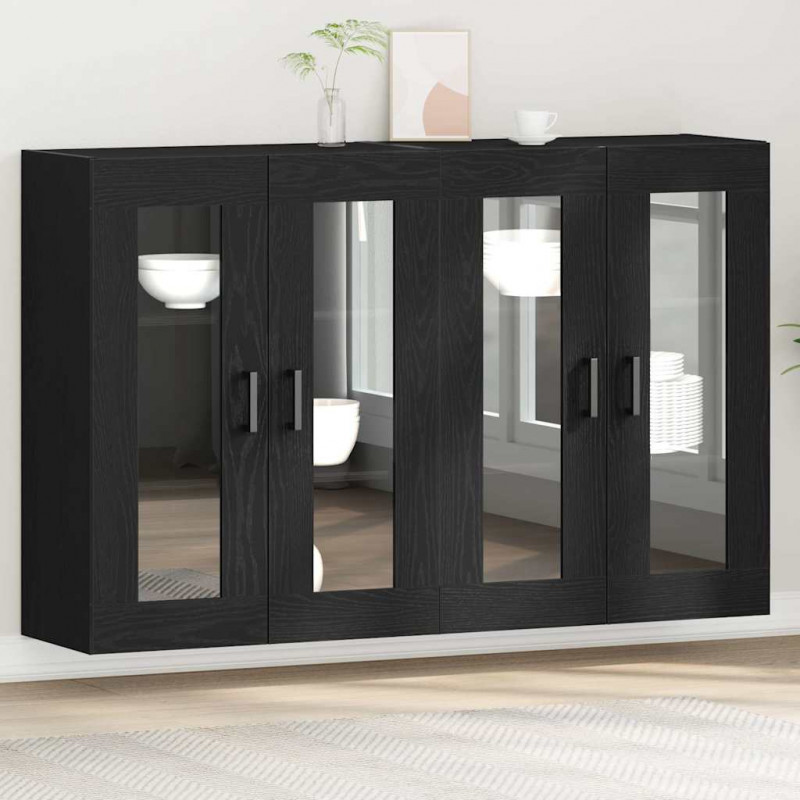 Szafki ścienne 2 pcs Czarny Dąb 69,5 x 34 x 90 cm
