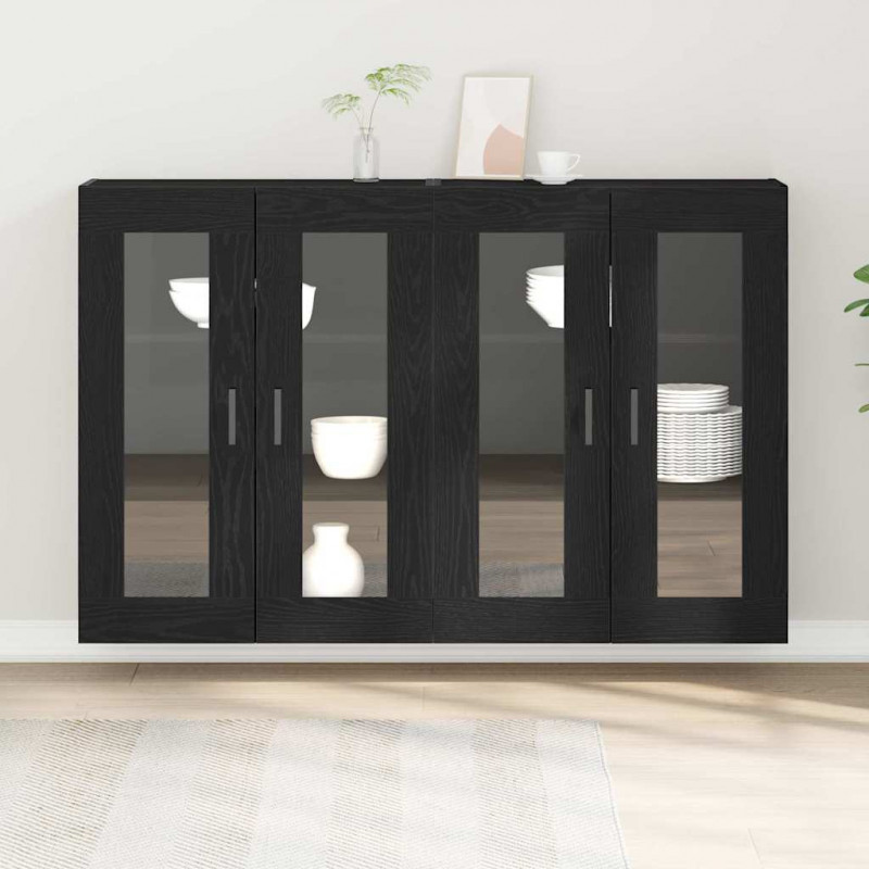 Szafki ścienne 2 pcs Czarny Dąb 69,5 x 34 x 90 cm