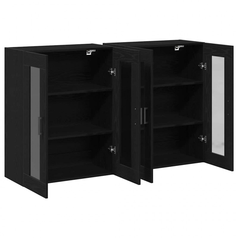 Szafki ścienne 2 pcs Czarny Dąb 69,5 x 34 x 90 cm