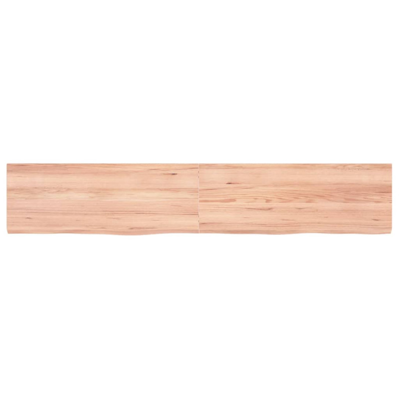 Półka, brązowa, 160x30x(2-6) cm, lakierowane lite drewno dębowe