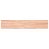 Półka, brązowa, 160x30x(2-6) cm, lakierowane lite drewno dębowe