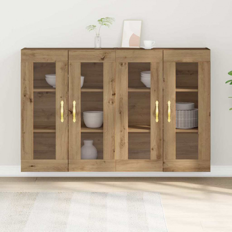 Szafki ścienne 2 pcs Dąb rzemieślniczy 69,5 x 34 x 90 cm