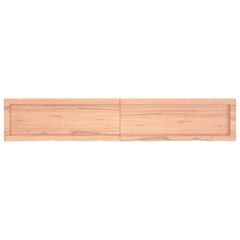 Półka, brązowa, 160x30x(2-6) cm, lakierowane lite drewno dębowe