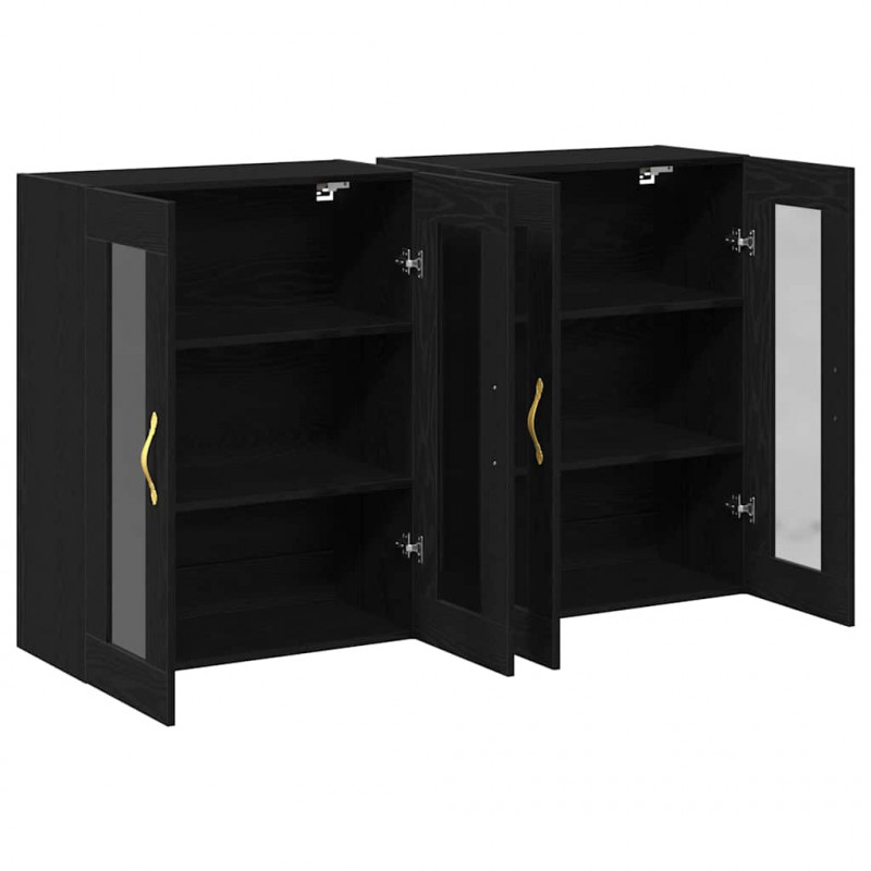 Szafki ścienne 2 pcs Czarny Dąb 69,5 x 34 x 90 cm