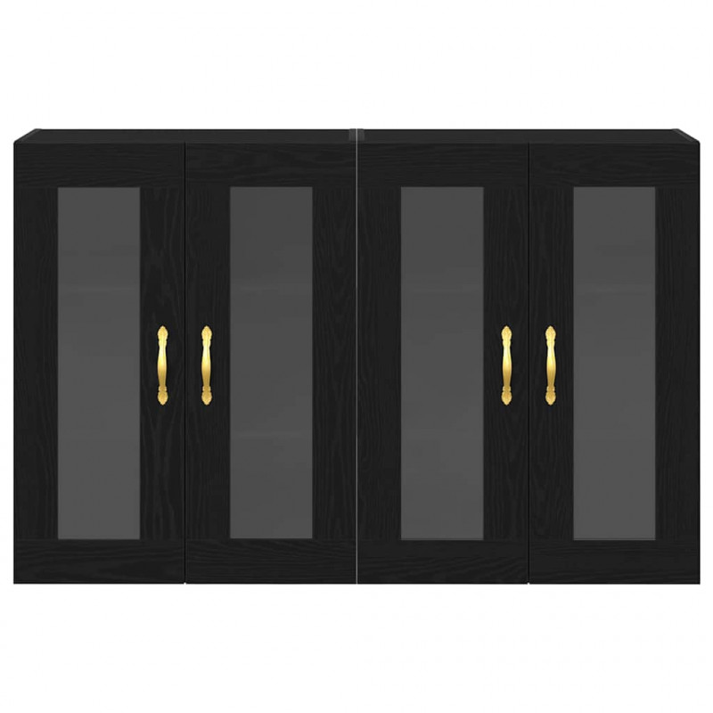 Szafki ścienne 2 pcs Czarny Dąb 69,5 x 34 x 90 cm