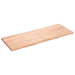 Półka, brązowa, 160x60x(2-4) cm, lakierowane lite drewno dębowe