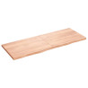 Półka, brązowa, 160x60x(2-4) cm, lakierowane lite drewno dębowe