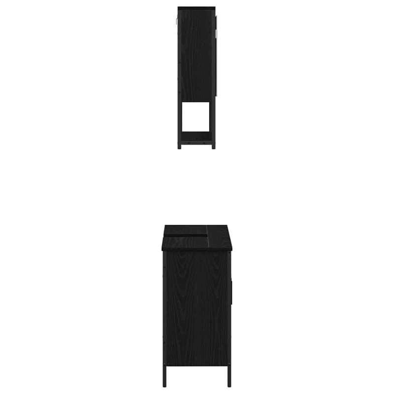Zestaw mebli łazienkowych 2 pcs Czarny Materiał drewnopochodny