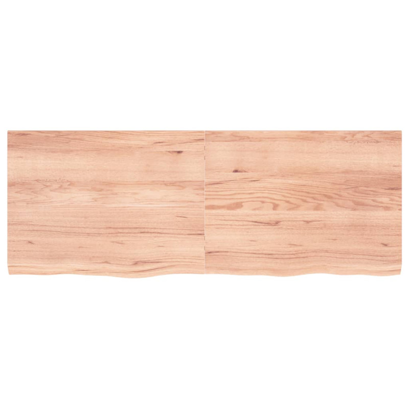 Półka, brązowa, 160x60x(2-4) cm, lakierowane lite drewno dębowe