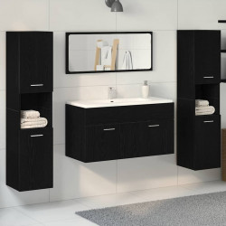 Zestaw mebli łazienkowych Montowane na ścianie 4 pcs Czarny Dąb