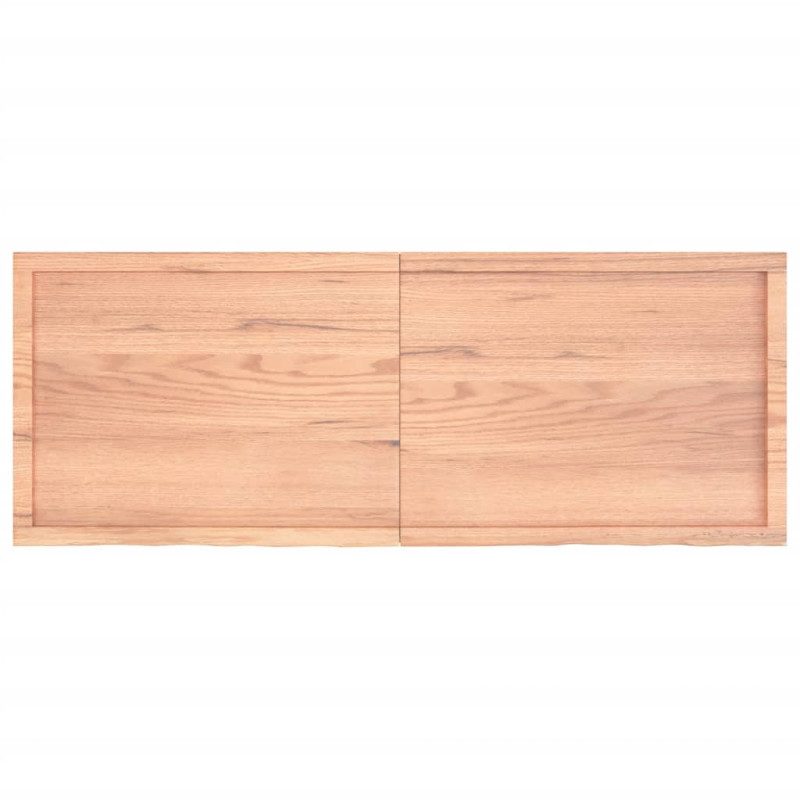 Półka, brązowa, 160x60x(2-4) cm, lakierowane lite drewno dębowe