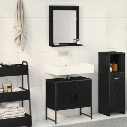 Zestaw mebli łazienkowych 2 pcs Czarny Materiał drewnopochodny