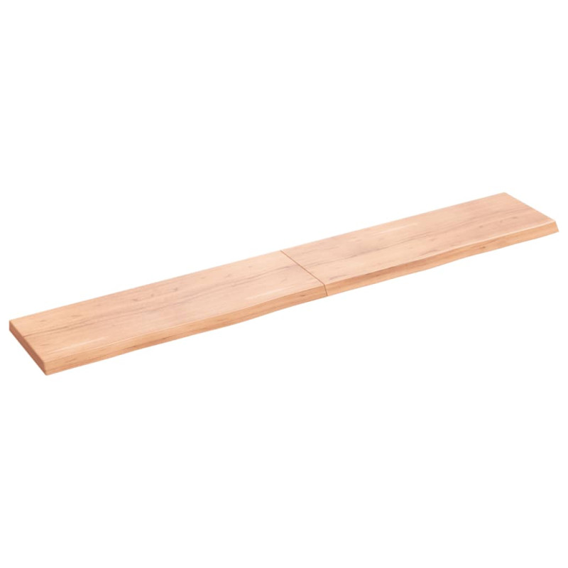 Półka, brązowa, 180x30x(2-4) cm, lakierowane lite drewno dębowe