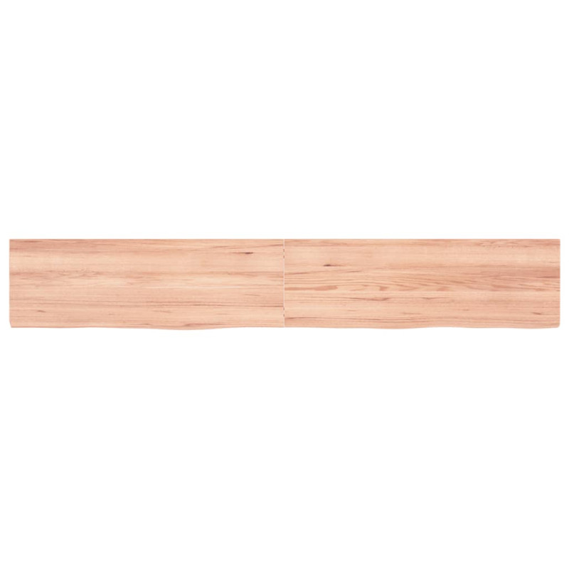 Półka, brązowa, 180x30x(2-4) cm, lakierowane lite drewno dębowe