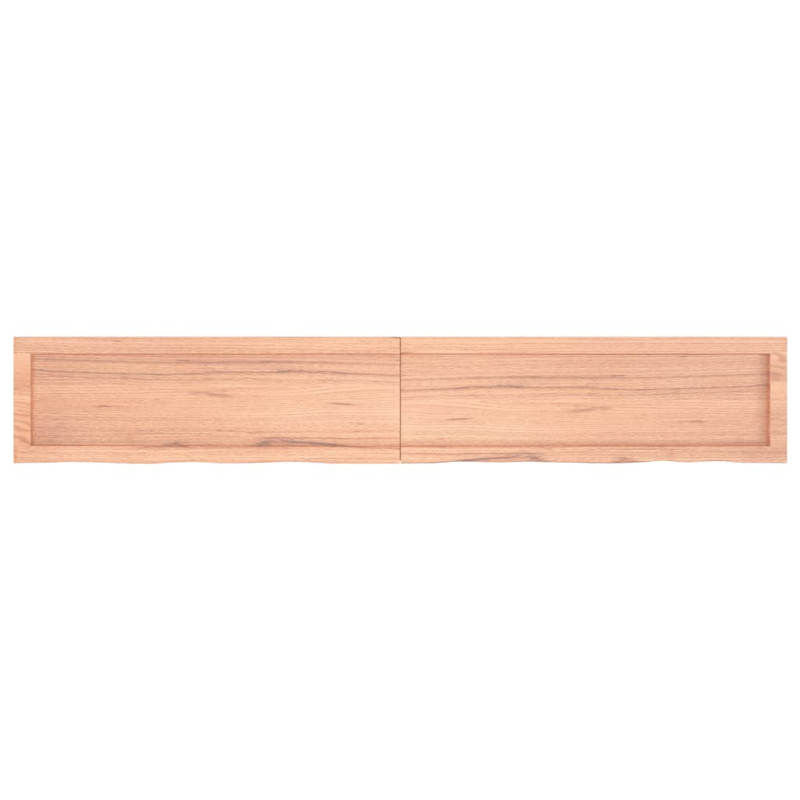 Półka, brązowa, 180x30x(2-4) cm, lakierowane lite drewno dębowe