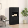 Highboard Czarny Dąb 80 x 33 x 150 cm Materiał drewnopochodny