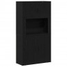 Highboard Czarny Dąb 80 x 33 x 150 cm Materiał drewnopochodny
