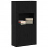 Highboard Czarny Dąb 80 x 33 x 150 cm Materiał drewnopochodny