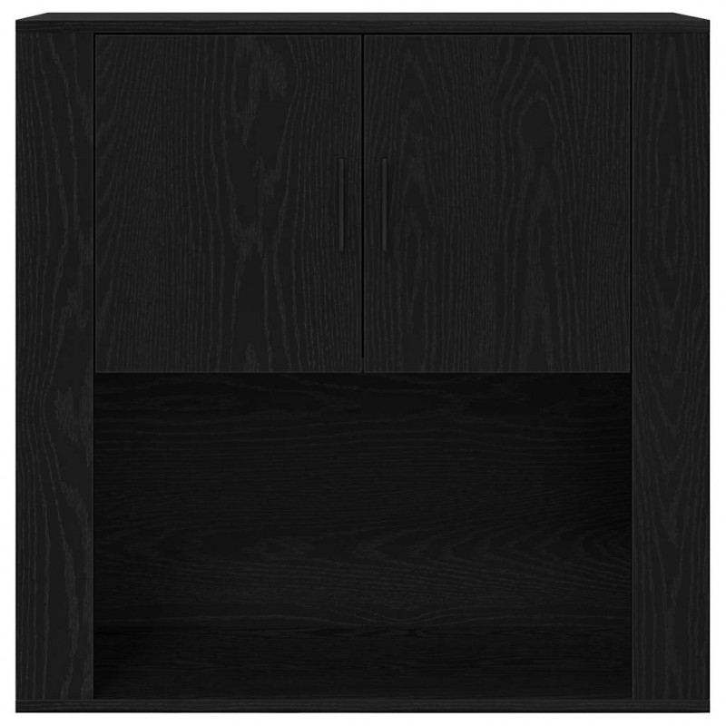Highboard Czarny Dąb 80 x 33 x 150 cm Materiał drewnopochodny