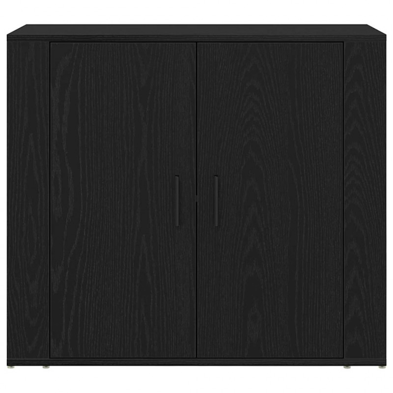 Highboard Czarny Dąb 80 x 33 x 150 cm Materiał drewnopochodny