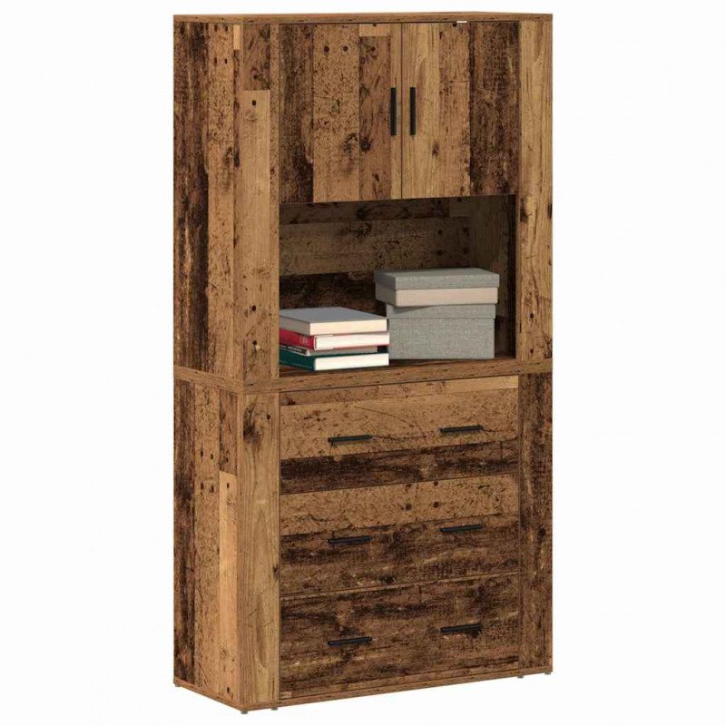 Highboard Stare drewno 80 x 33 x 150 cm Materiał drewnopochodny