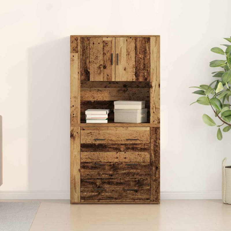 Highboard Stare drewno 80 x 33 x 150 cm Materiał drewnopochodny
